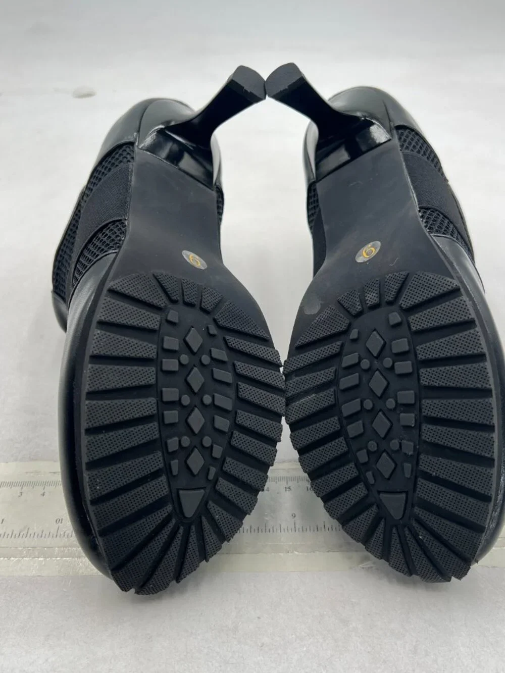 Black Sneaker Heels for Women High Heel Tennis Dressy Round T-Toe Comfort Shoe